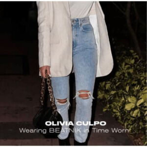 SLVRLAKE Womens Beatnik Straight Jeans Size 26 Distressed High rise Blue NWT